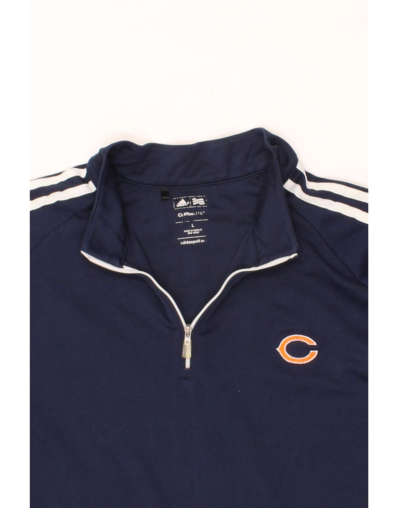 ADIDAS Mens Climalite Zip Neck Pullover Tracksuit Top Large Navy Blue Vintage Adidas and Second-Hand Adidas from Messina Hembry 