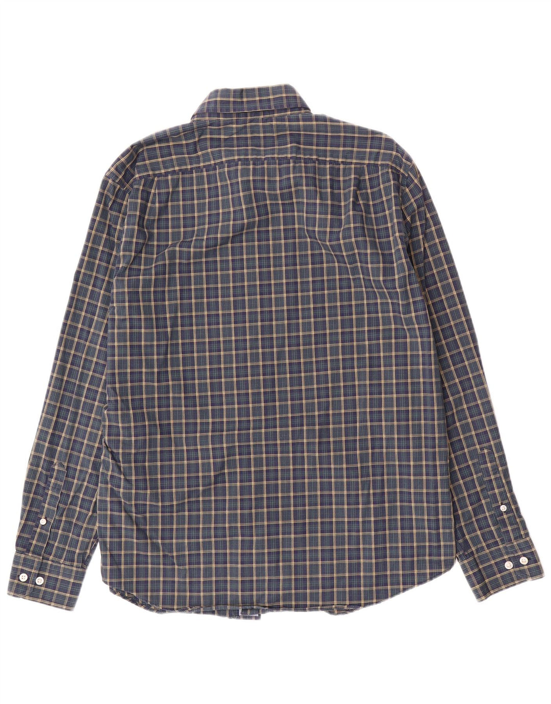 Nautica Mens Shirt Large Navy Blue Check Cotton