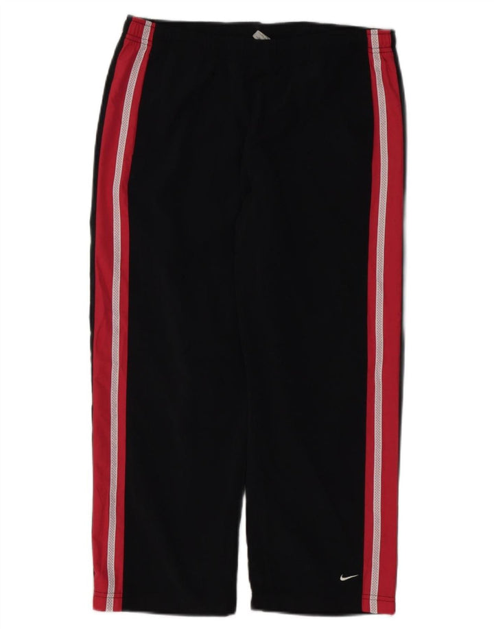 NIKE Womens Tracksuit Trousers US 8/10 Medium  Black Colourblock Polyester