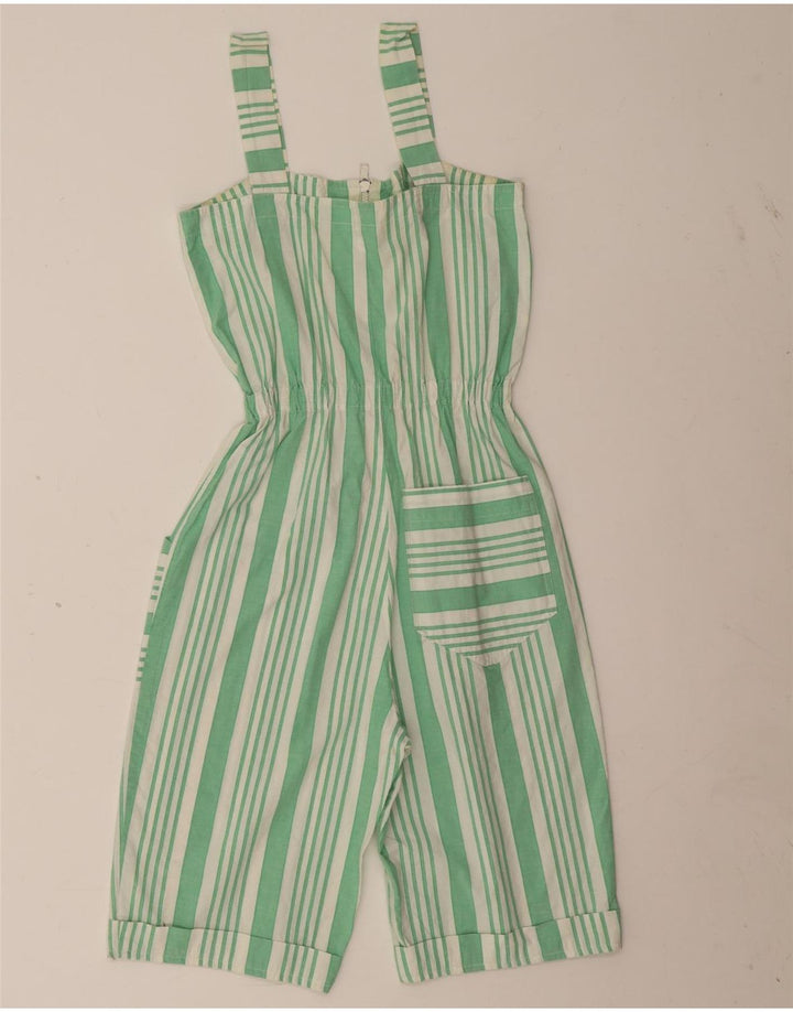 Vintage Womens Playsuit UK 12 Medium  Green Striped