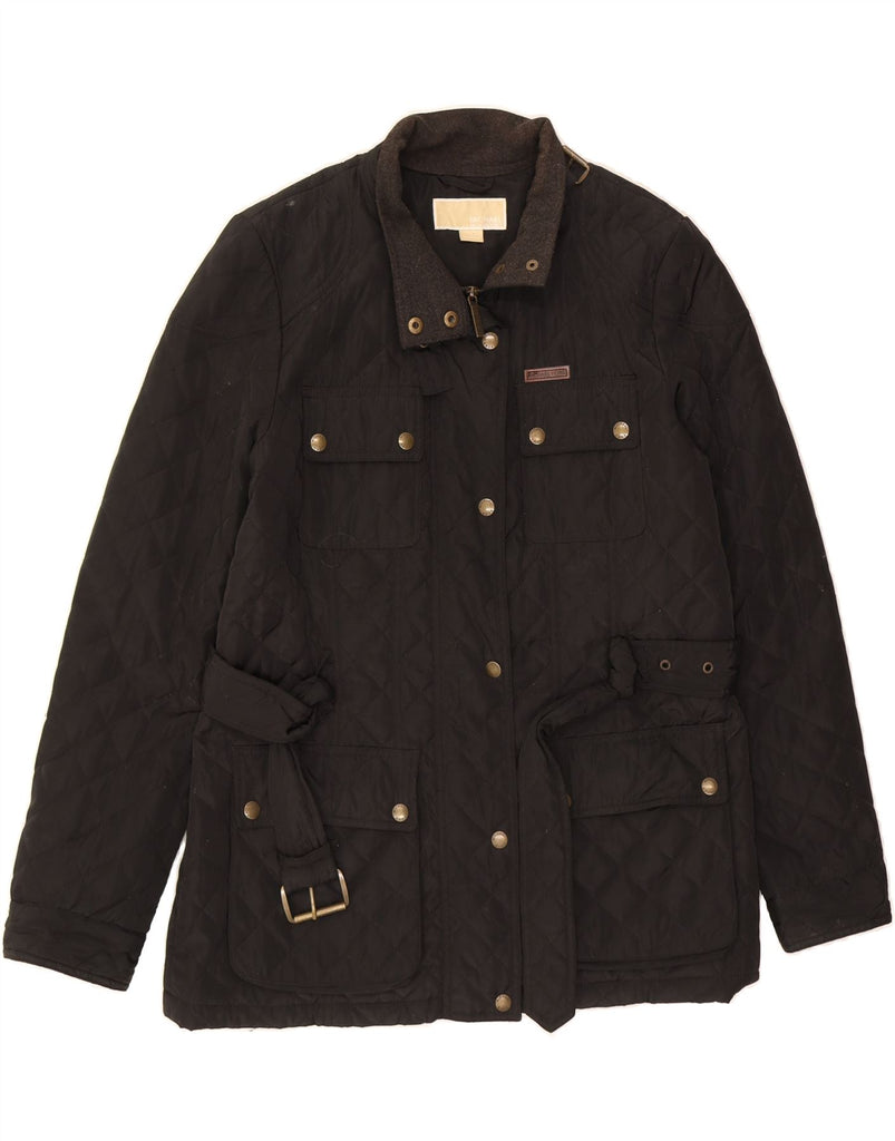 MICHAEL KORS Womens Quilted Jacket UK 16 Large Black Polyester Vintage Michael Kors and Second-Hand Michael Kors from Messina Hembry 