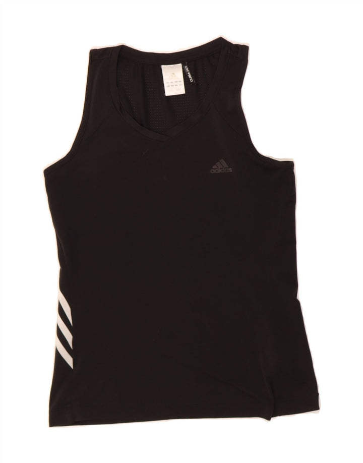 ADIDAS Womens Clima 365 Vest Top UK 8/10 Small Black Polyester Vintage Adidas and Second-Hand Adidas from Messina Hembry 