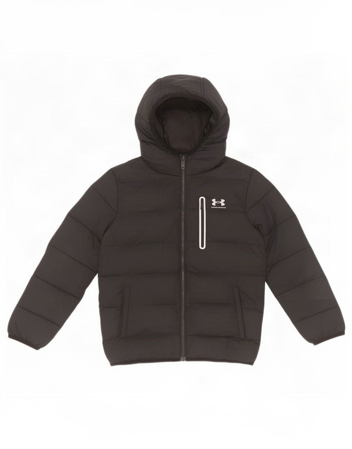 Under Armour Boys Hooded Padded Jacket 10-11 Years Black Polyamide