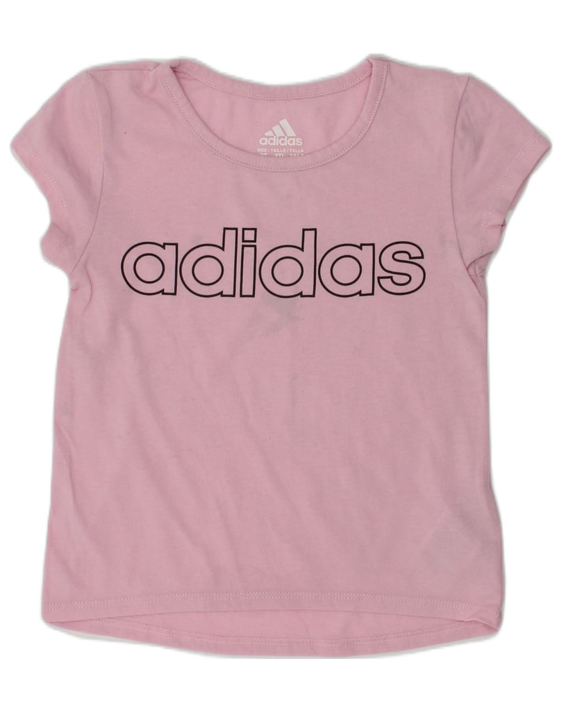 ADIDAS Baby Girls Graphic T-Shirt Top 18-24 Months Pink Cotton | Vintage Adidas | Thrift | Second-Hand Adidas | Used Clothing | Messina Hembry 