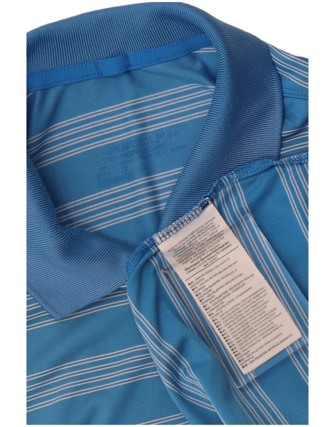 Nike Mens Polo Shirt XL Blue Striped Polyester