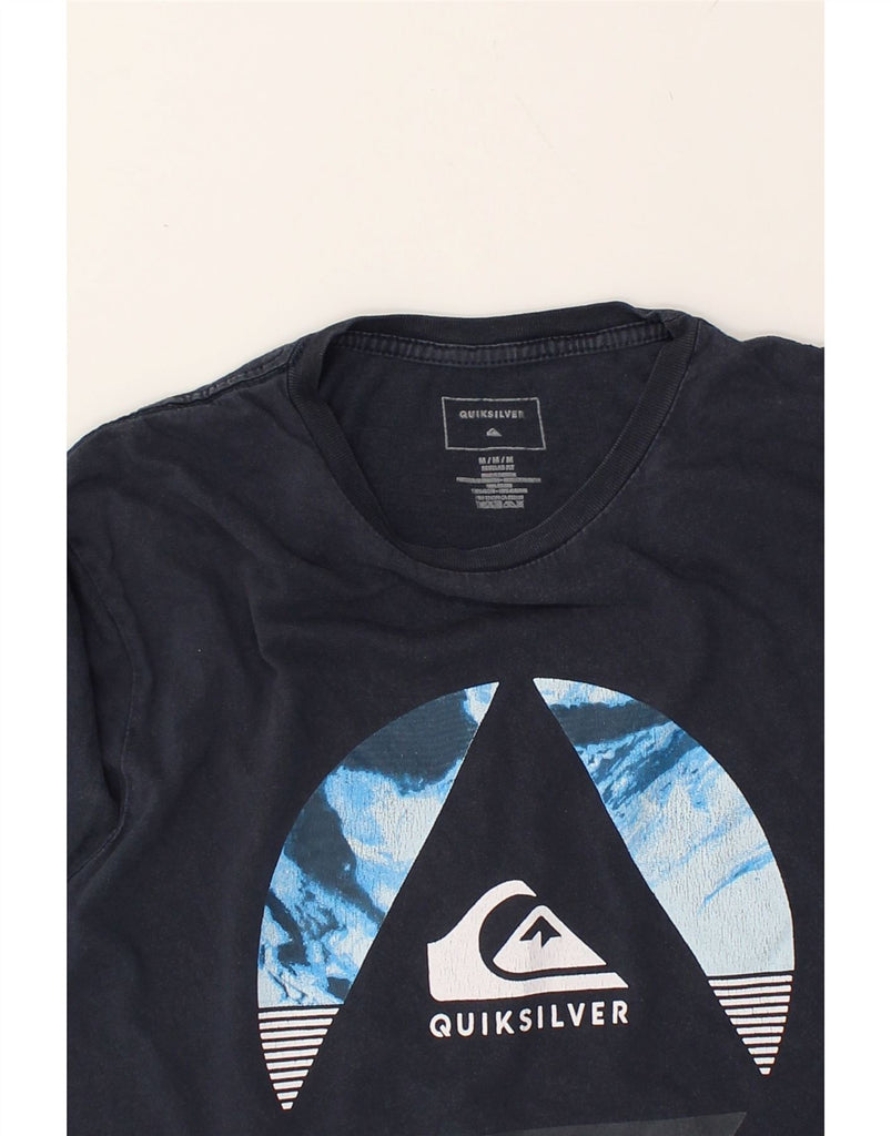 QUIKSILVER Mens Graphic T-Shirt Top Medium Blue Cotton | Vintage Quiksilver | Thrift | Second-Hand Quiksilver | Used Clothing | Messina Hembry 