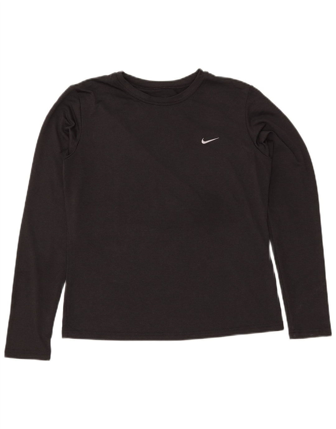 NIKE Womens Dri Fit Top Long Sleeve US 8/10 Medium Black Polyester