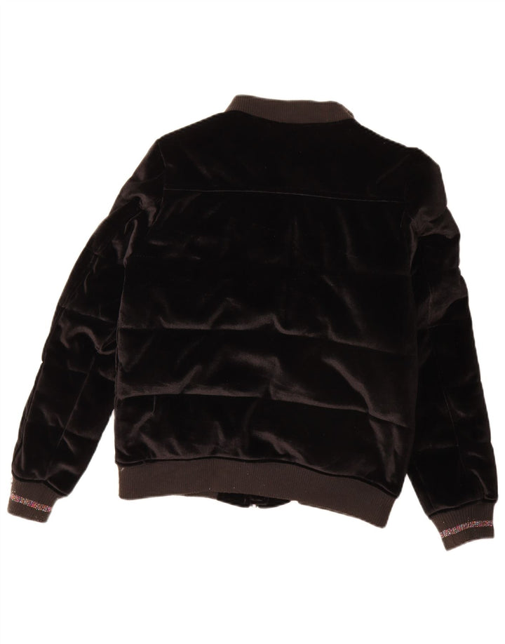 Superior Girls Velour Padded Jacket 13-14 Years Black Polyester
