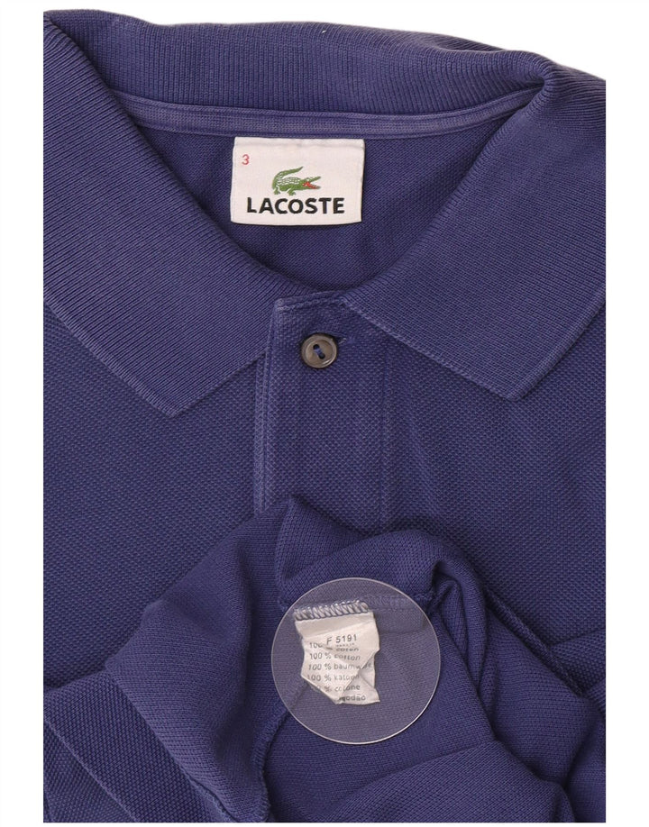 Lacoste Mens Polo Shirt Size 3 Medium Navy Blue Cotton