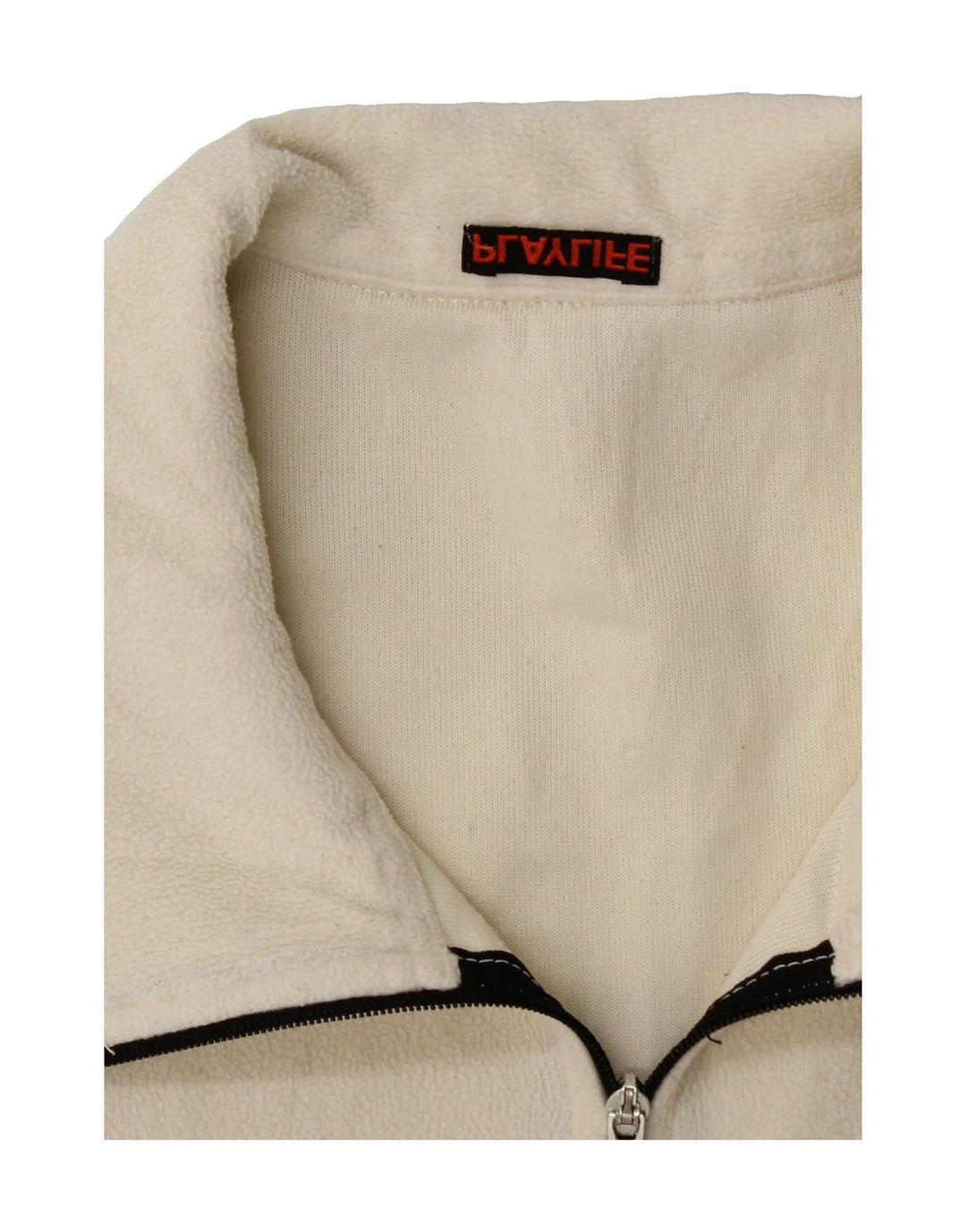 PLAYLIFE Mens Zip Neck Fleece Jumper Small Off White Vintage Playlife and Second-Hand Playlife from Messina Hembry 