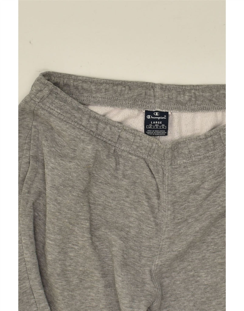 CHAMPION Mens Graphic Tracksuit Trousers Joggers Large Grey | Vintage Champion | Thrift | Second-Hand Champion | Used Clothing | Messina Hembry 