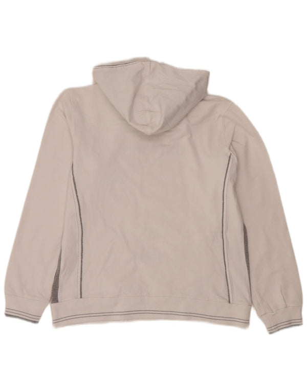 Champion Womens Graphic Hoodie Jumper UK 18 XL White Colourblock Cotton