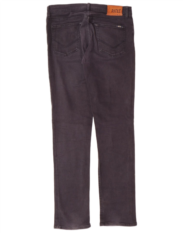 RIFLE Mens Slim Jeans W34 L34 Grey Cotton