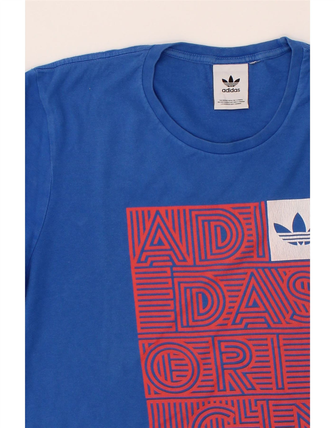 ADIDAS Mens Graphic T-Shirt Top Medium Blue Vintage Adidas and Second-Hand Adidas from Messina Hembry 