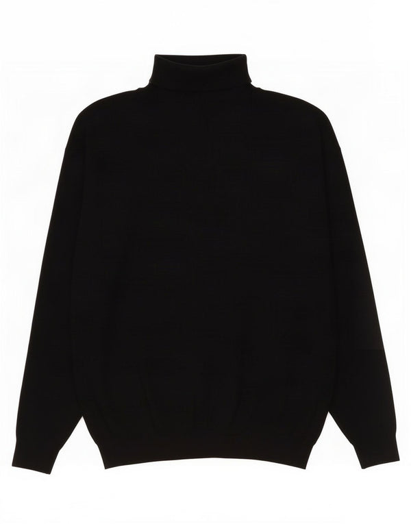 Zara Mens Roll Neck Jumper Sweater Large Black