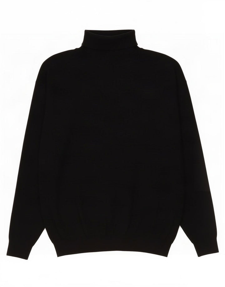Zara Mens Roll Neck Jumper Sweater Large Black