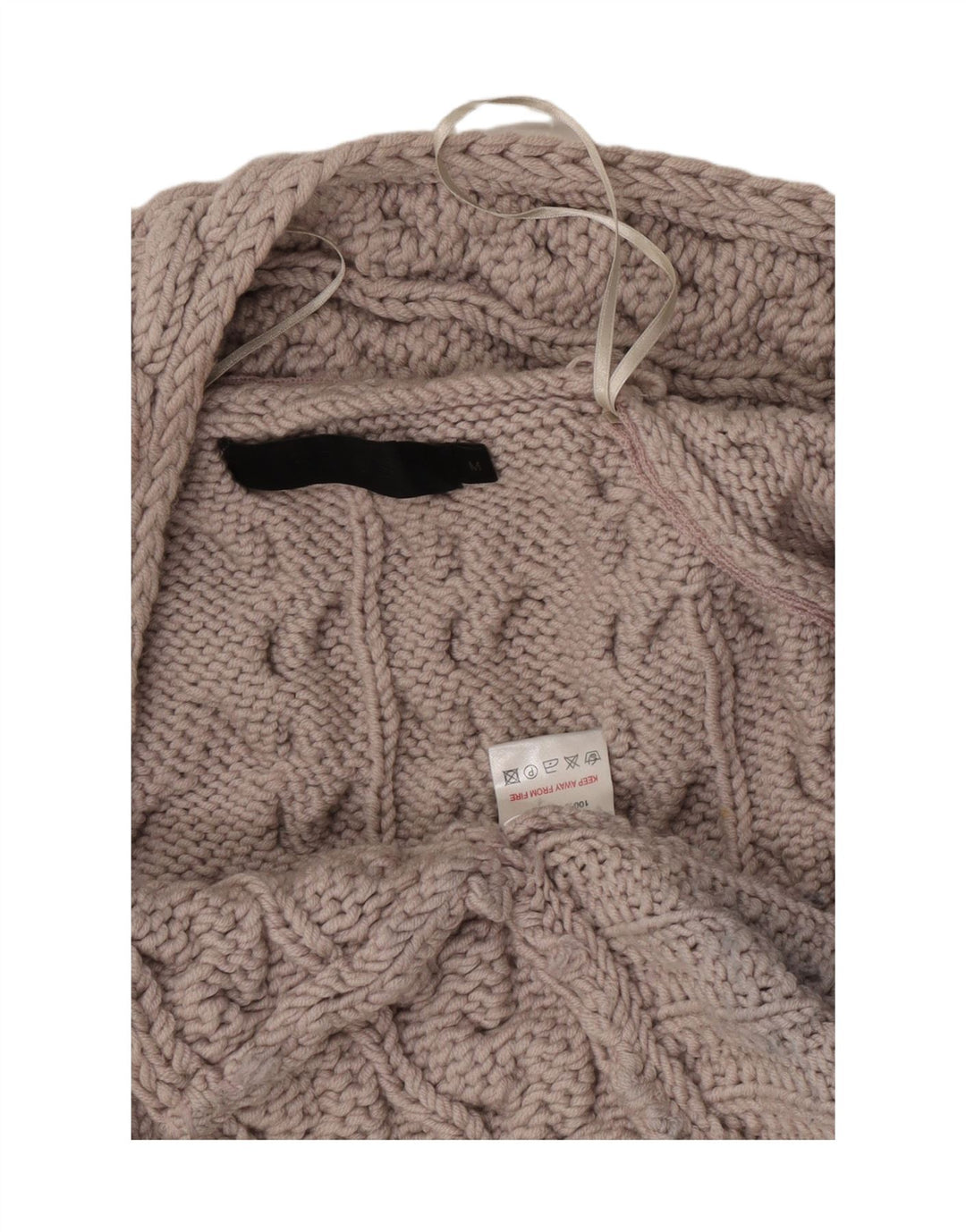 Reiss Womens Open Cardigan Sweater UK 14 Medium Beige Wool