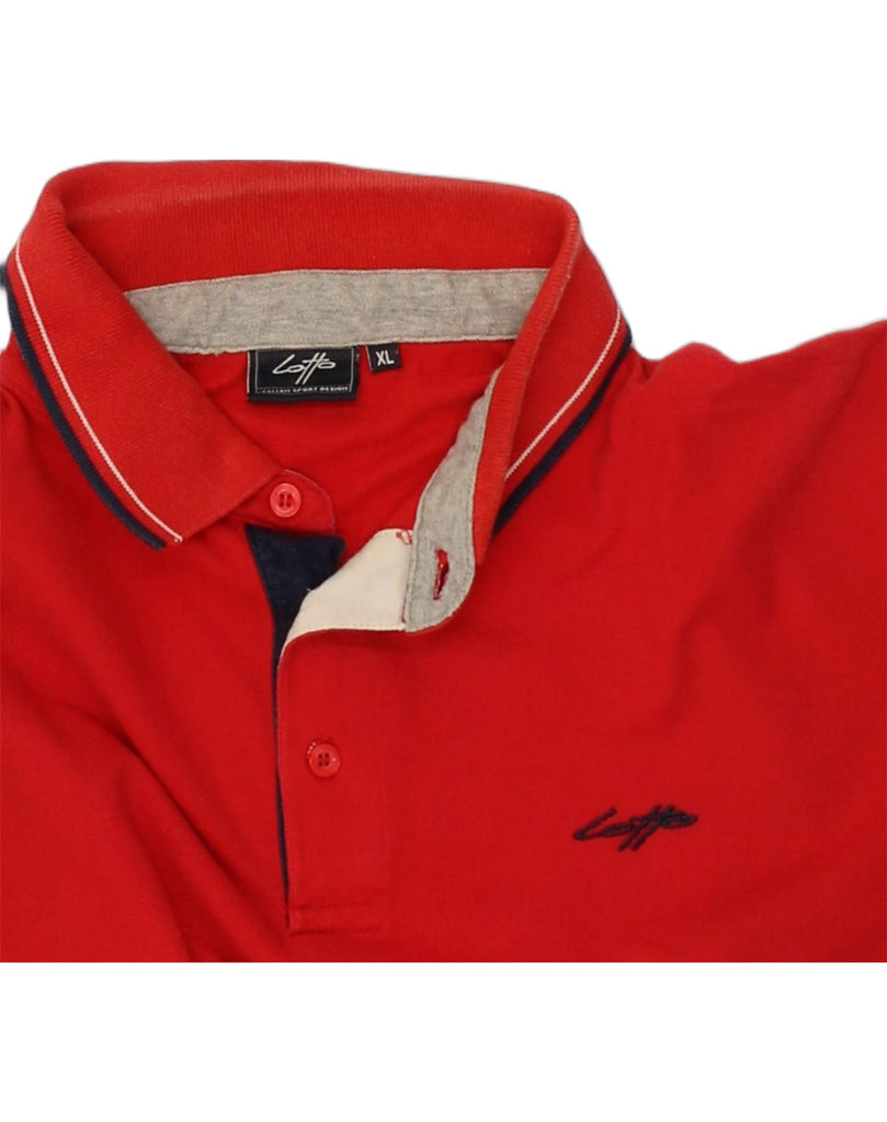 LOTTO Mens Polo Shirt XL Red Cotton | Vintage Lotto | Thrift | Second-Hand Lotto | Used Clothing | Messina Hembry 