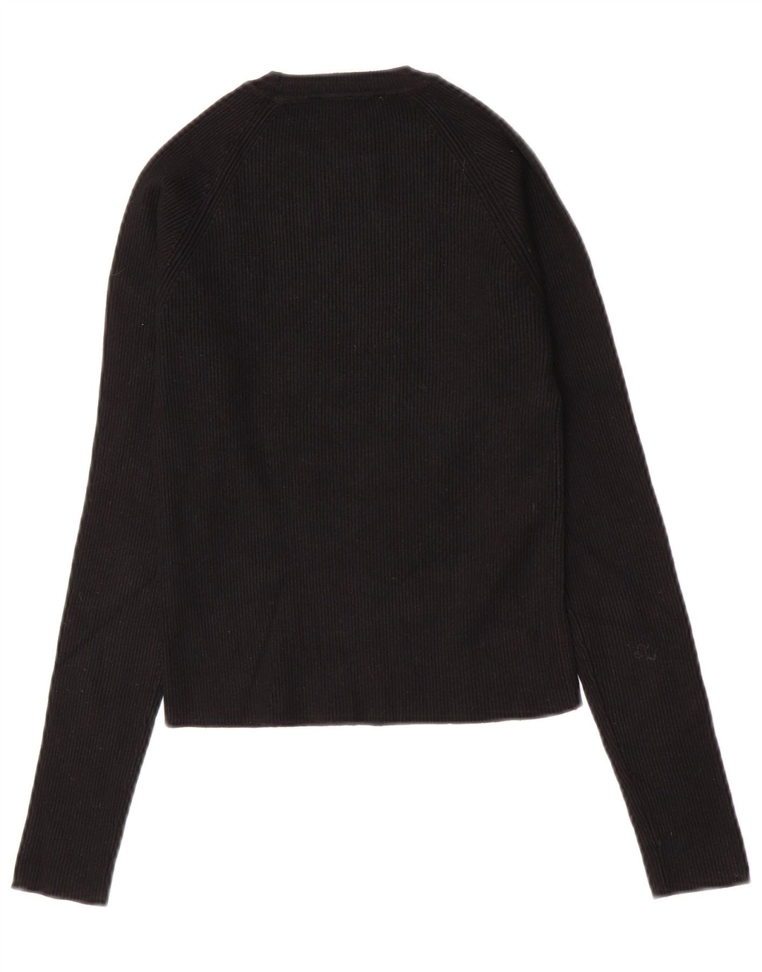 Zara Womens Crop Top Long Sleeve UK 12 Medium Black