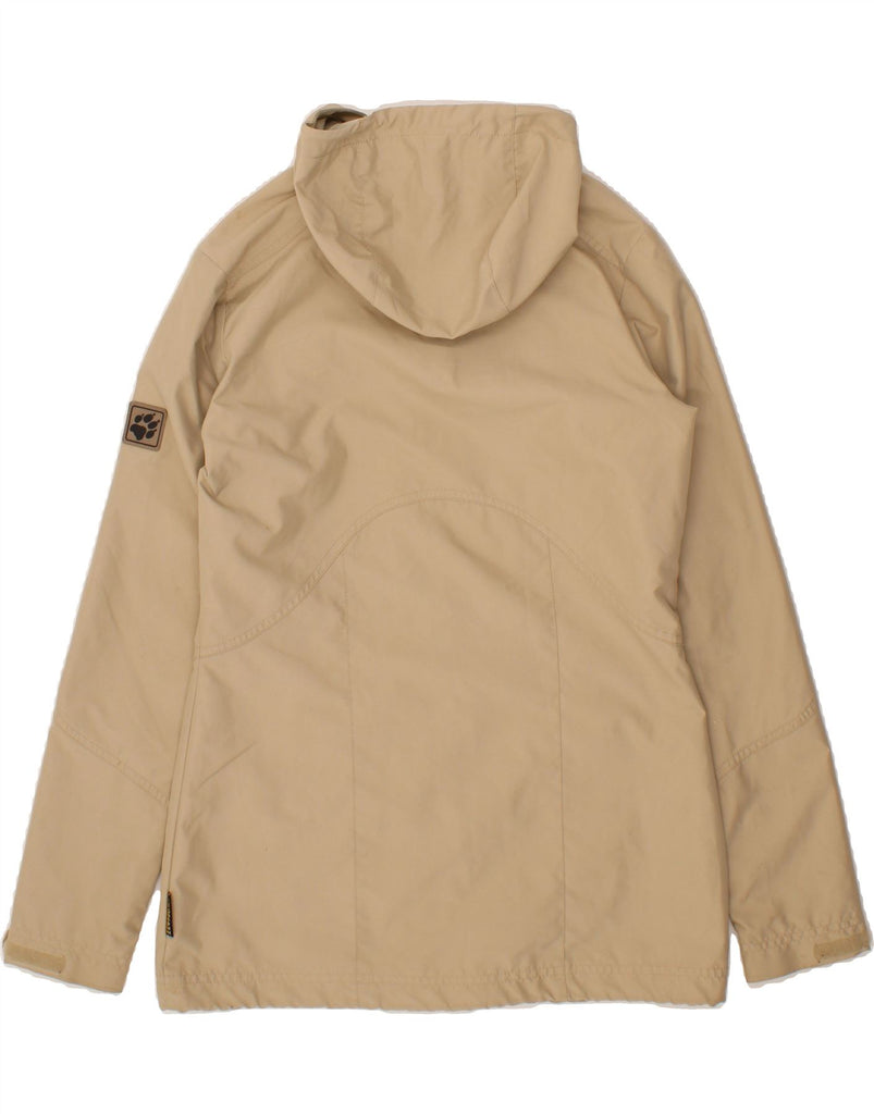 JACK WOLFSKIN Womens Hooded Rain Jacket UK 10 Small  Beige Polyester Vintage Jack Wolfskin and Second-Hand Jack Wolfskin from Messina Hembry 