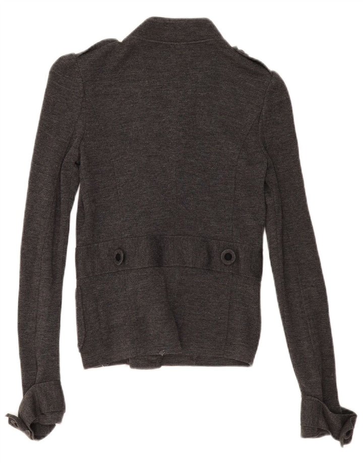 Armani Womens Double Breasted Cardigan Sweater IT 38 XS Grey Wool