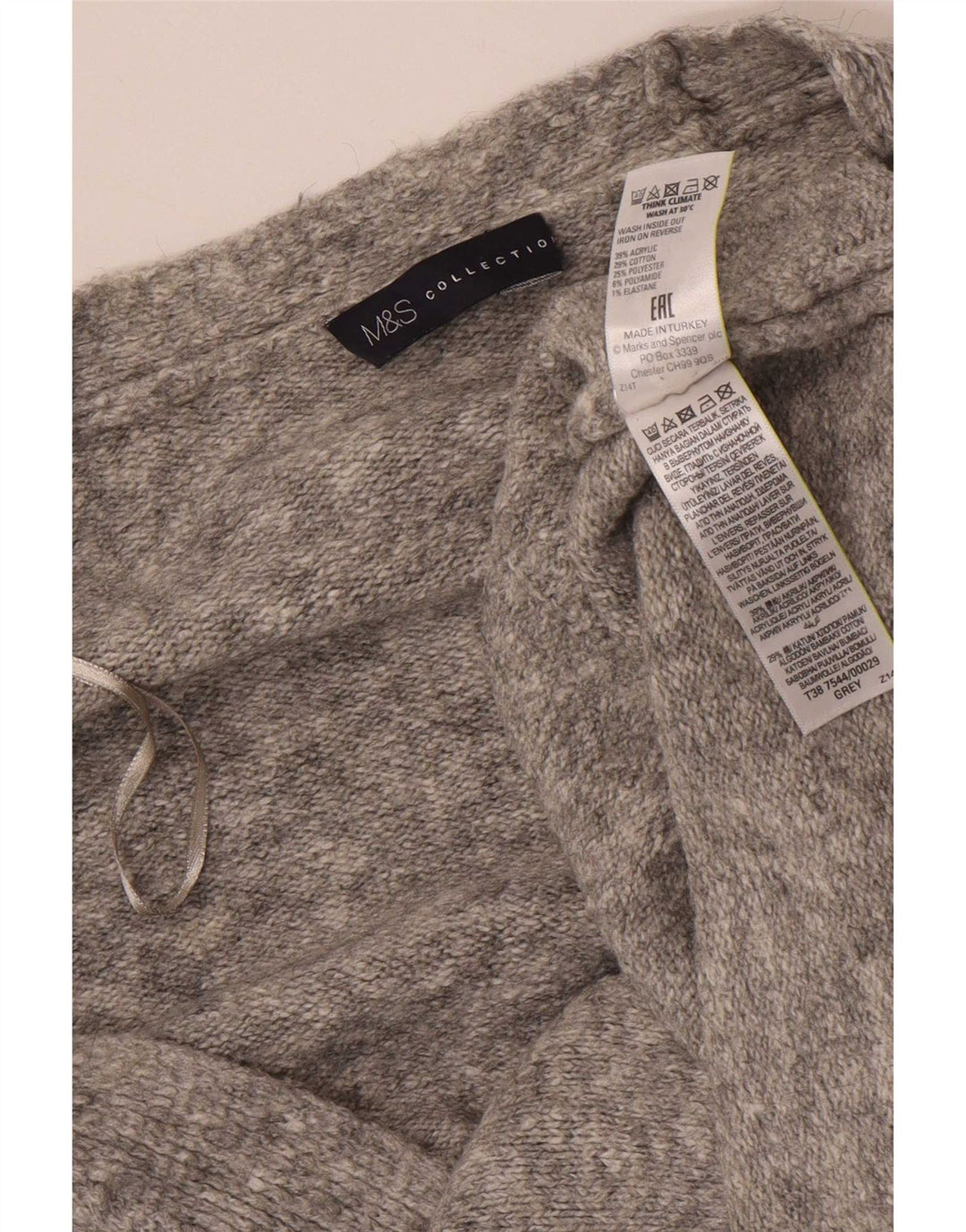 Marks & Spencer Womens Oversized Cardigan Sweater UK 18 XL Grey Flecked