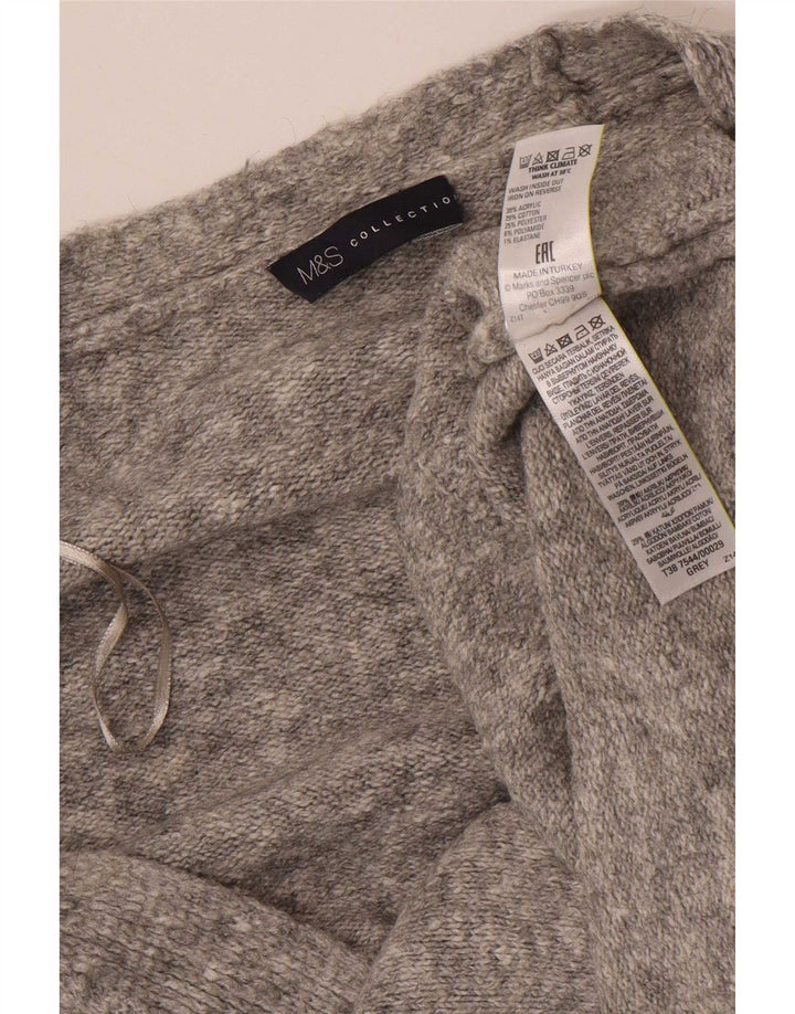 Marks & Spencer Womens Oversized Cardigan Sweater UK 18 XL Grey Flecked
