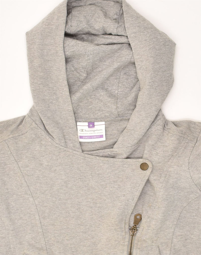 CHAMPION Womens Zip Hoodie Sweater UK 10 Small Grey Cotton | Vintage Champion | Thrift | Second-Hand Champion | Used Clothing | Messina Hembry 