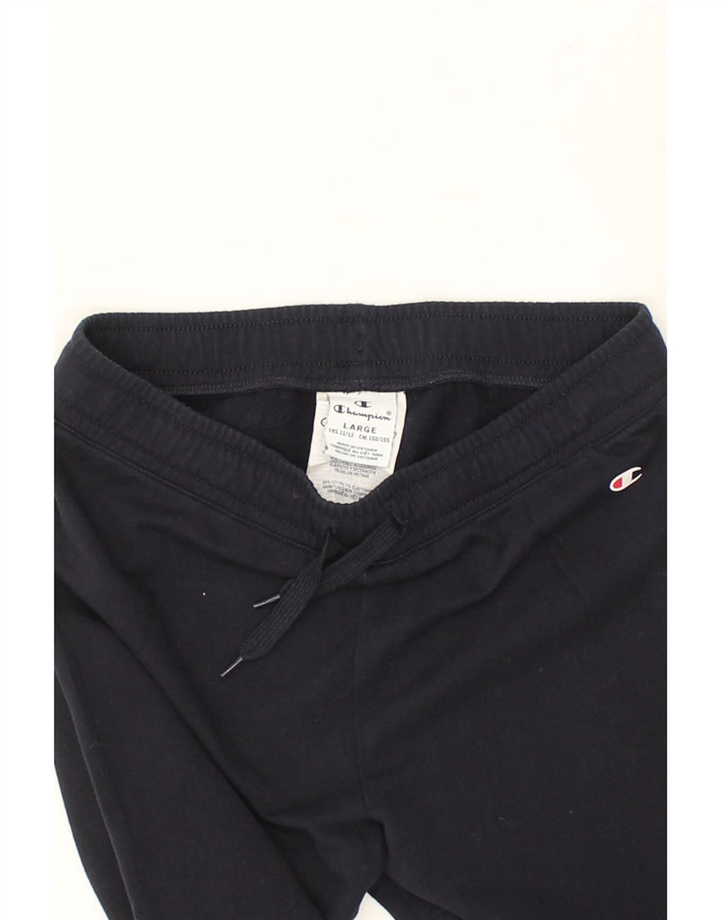 CHAMPION Boys Tracksuit Trousers 11-12 Years Large Navy Blue Cotton | Vintage Champion | Thrift | Second-Hand Champion | Used Clothing | Messina Hembry 