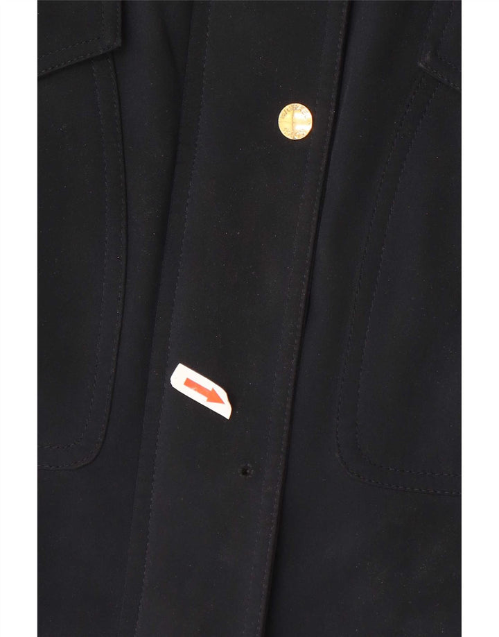 Michael Kors Womens Hooded Military Overcoat UK 14 Medium Navy Blue