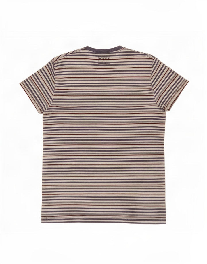 French Connection Mens T-Shirt Top Large Multicoloured Pinstripe