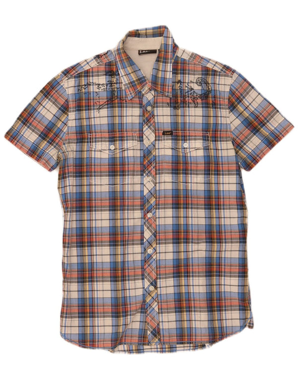 Lee Mens Graphic Short Sleeve Shirt Medium Multicoloured Check Cotton
