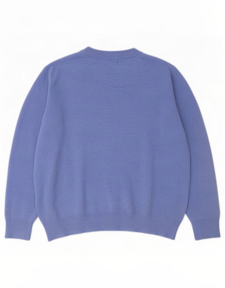 Marks & Spencer Womens Crew Neck Jumper Sweater UK 14 Medium Blue Polyester