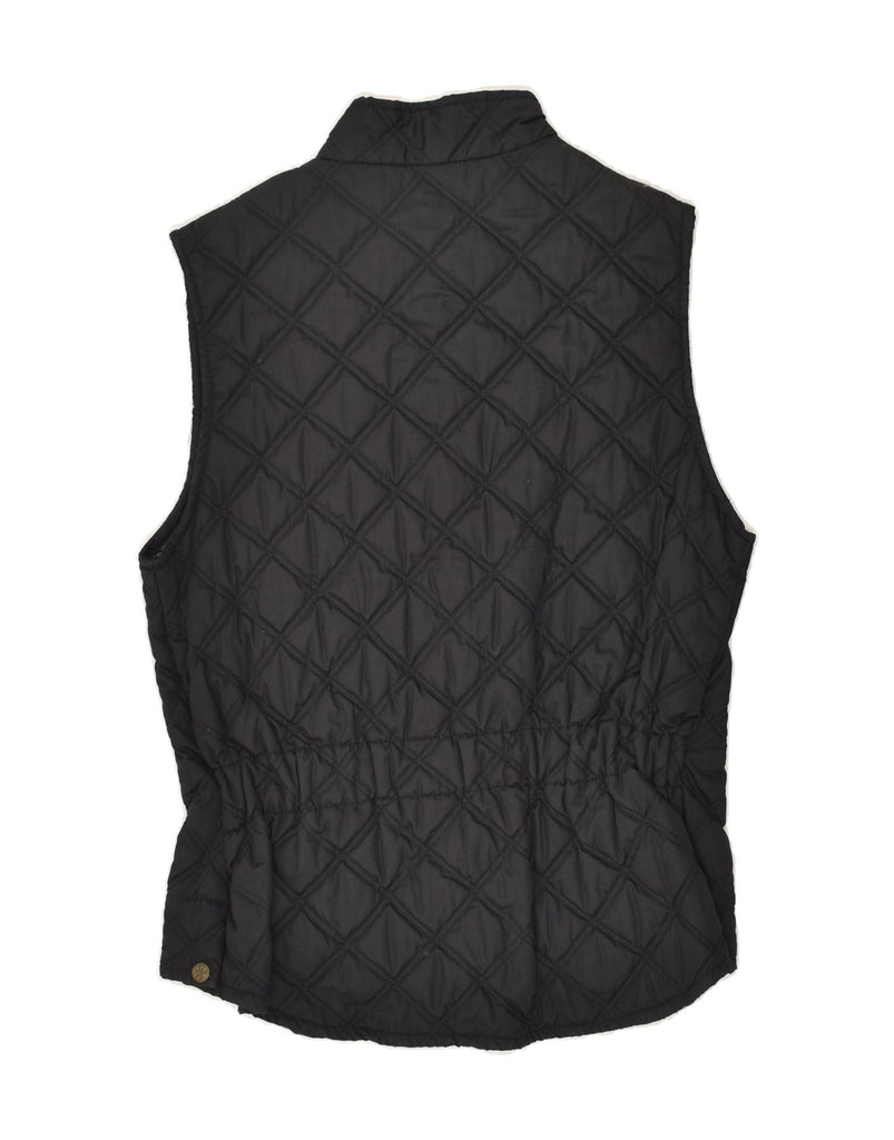 VINTAGE Womens Quilted Gilet UK 14 Large Black Polyester | Vintage Vintage | Thrift | Second-Hand Vintage | Used Clothing | Messina Hembry 