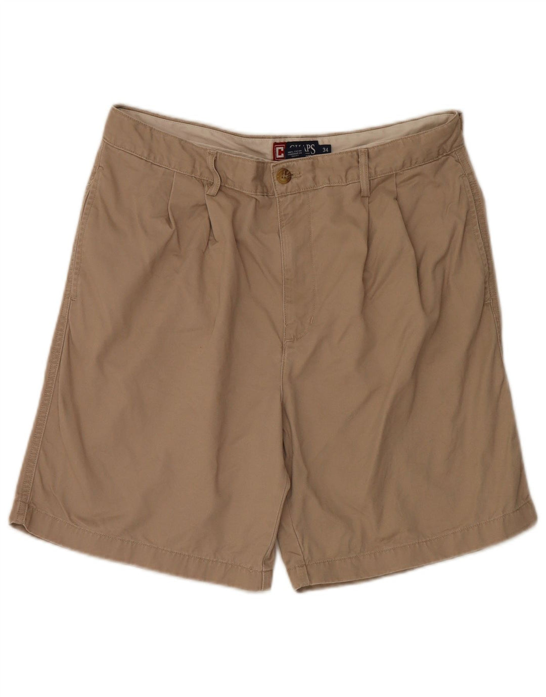 Chaps Mens Pegged Chino Shorts W34 Large Beige Cotton