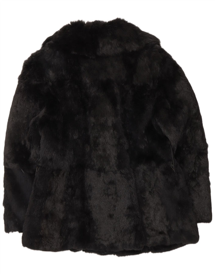Vintage Womens Fur Jacket EU 48 2XL Black Real Fur