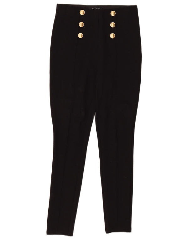 Zara Womens Skinny Casual Trousers Medium W28 L27 Black Viscose