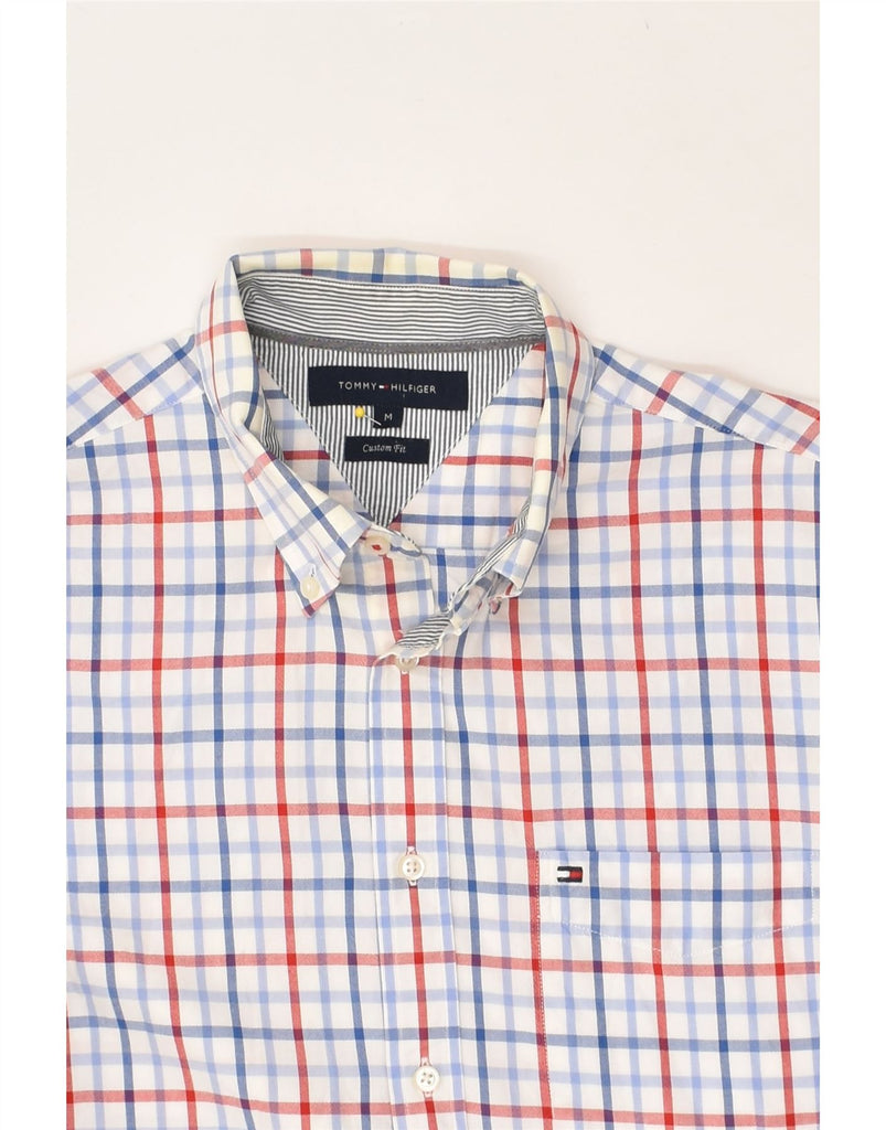 TOMMY HILFIGER Mens Custom Fit Shirt Medium White Check Cotton | Vintage Tommy Hilfiger | Thrift | Second-Hand Tommy Hilfiger | Used Clothing | Messina Hembry 