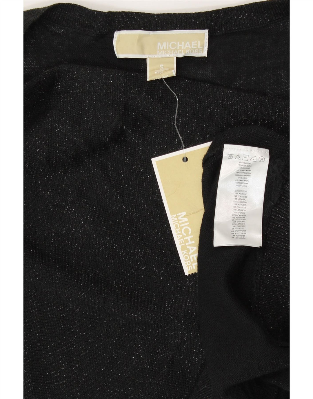 Michael Kors Womens Sleeveless Blouse Top UK 10 Small Black Cotton