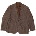 Four Seasons Mens 2 Button Blazer Jacket UK 48 4XL Brown Herringbone Wool