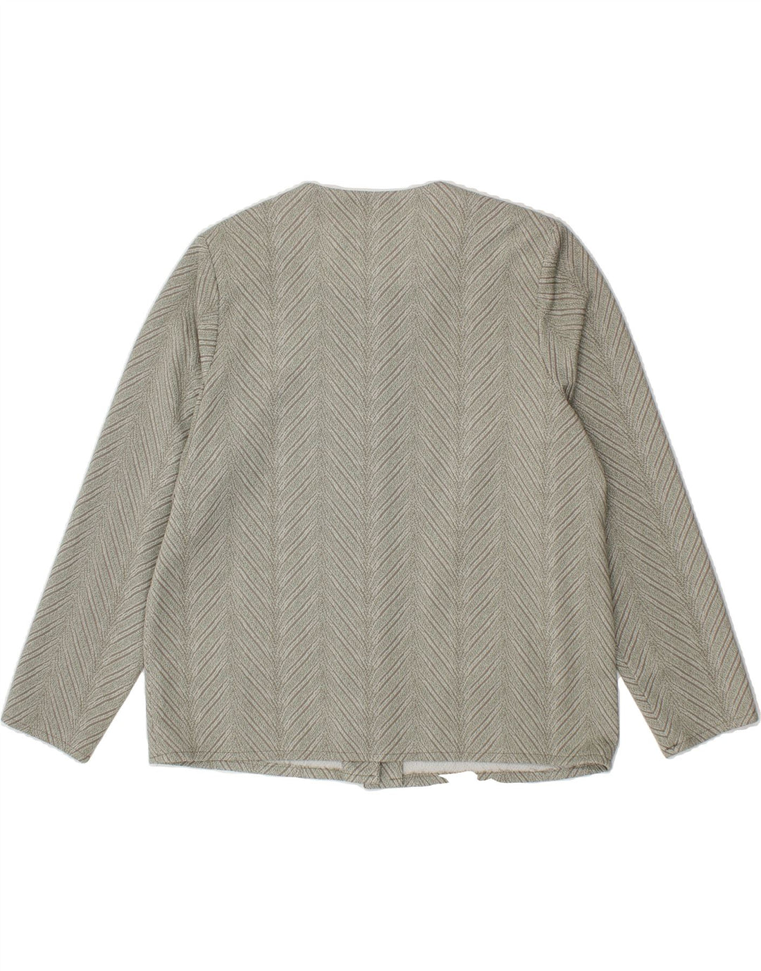 VINTAGE Womens 6 Button Blazer Jacket UK 18 XL Green Striped Acrylic Vintage Vintage and Second-Hand Vintage from Messina Hembry 