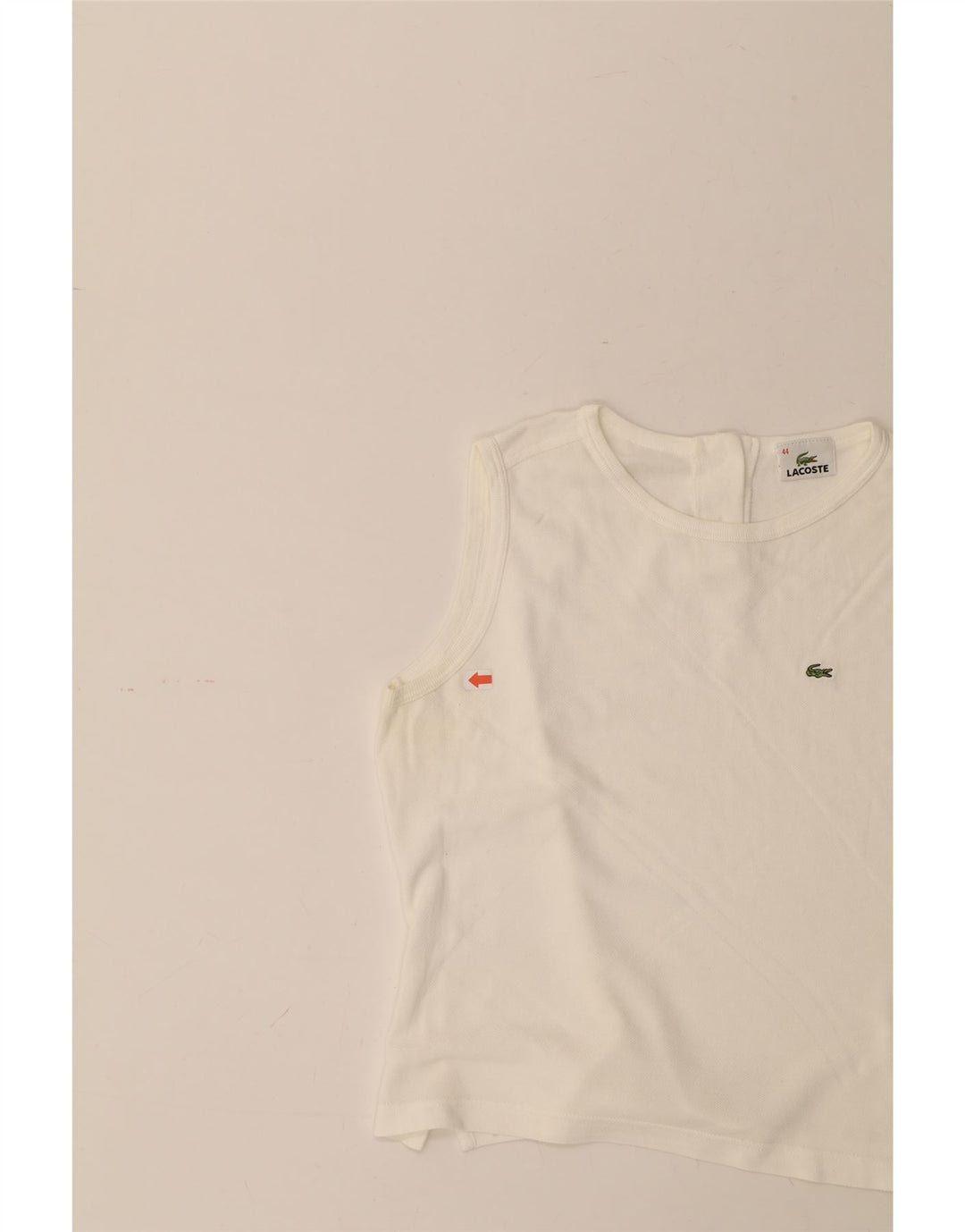 LACOSTE Womens Vest Top Size 44 Large White Cotton