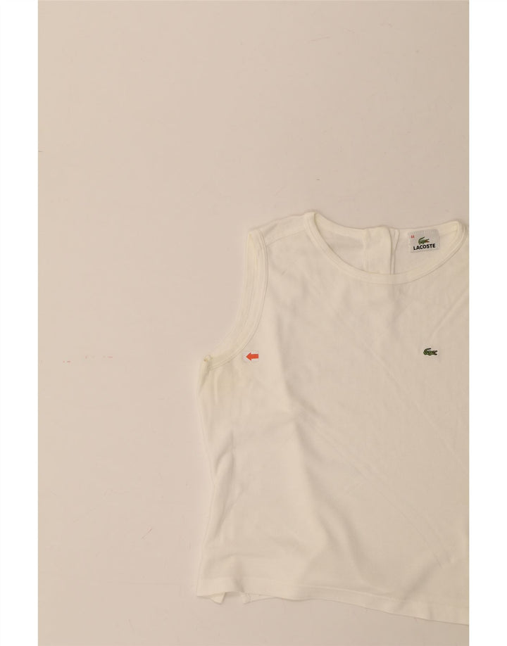 LACOSTE Womens Vest Top Size 44 Large White Cotton