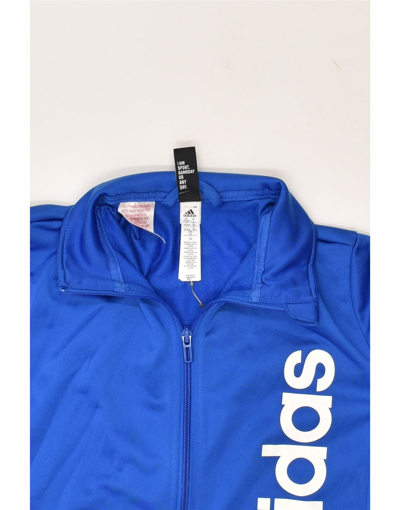 ADIDAS Boys Graphic Tracksuit Top Jacket 13-14 Years Blue Polyester | Vintage Adidas | Thrift | Second-Hand Adidas | Used Clothing | Messina Hembry 