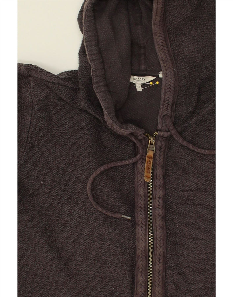 FAT FACE Womens Zip Hoodie Sweater UK 16 Large Brown Cotton | Vintage Fat Face | Thrift | Second-Hand Fat Face | Used Clothing | Messina Hembry 