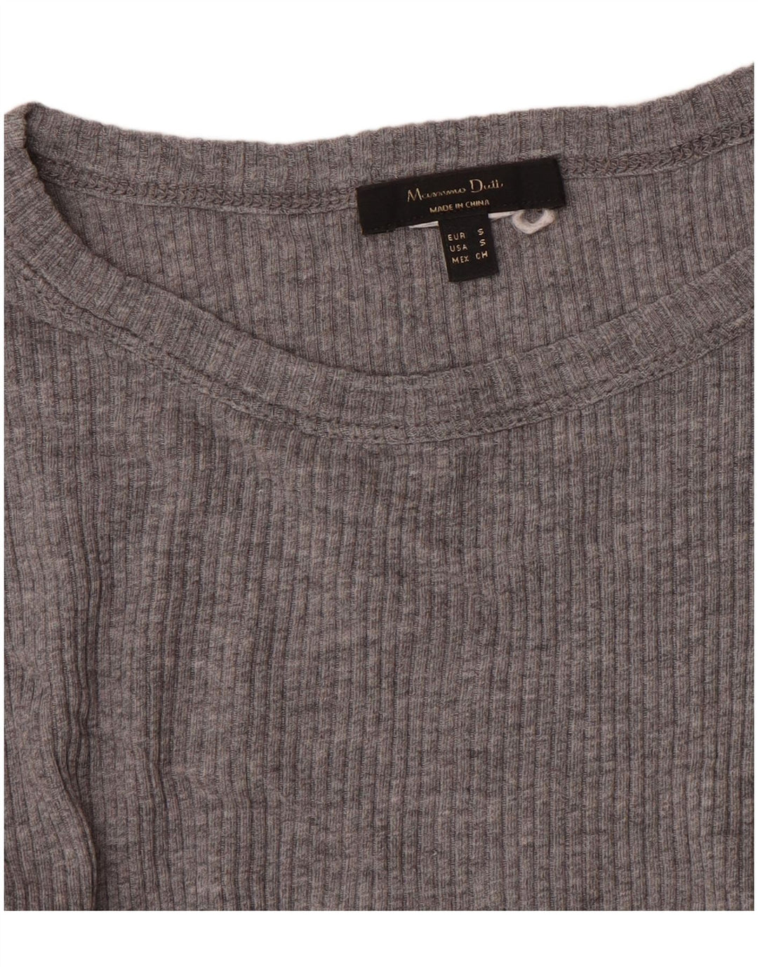 Massimo Dutti Womens Top Long Sleeve UK 8 Small Grey