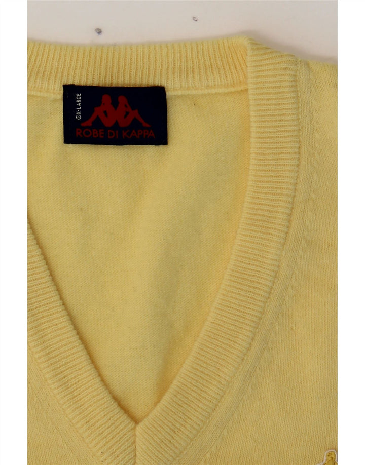 KAPPA Mens Vest Tank Top XL Yellow Wool Vintage Kappa and Second-Hand Kappa from Messina Hembry 