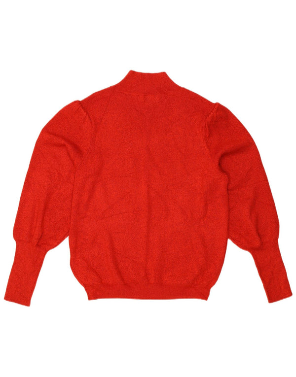 Marks & Spencer Womens Turtle Neck Jumper Sweater UK 12 Medium Red Viscose