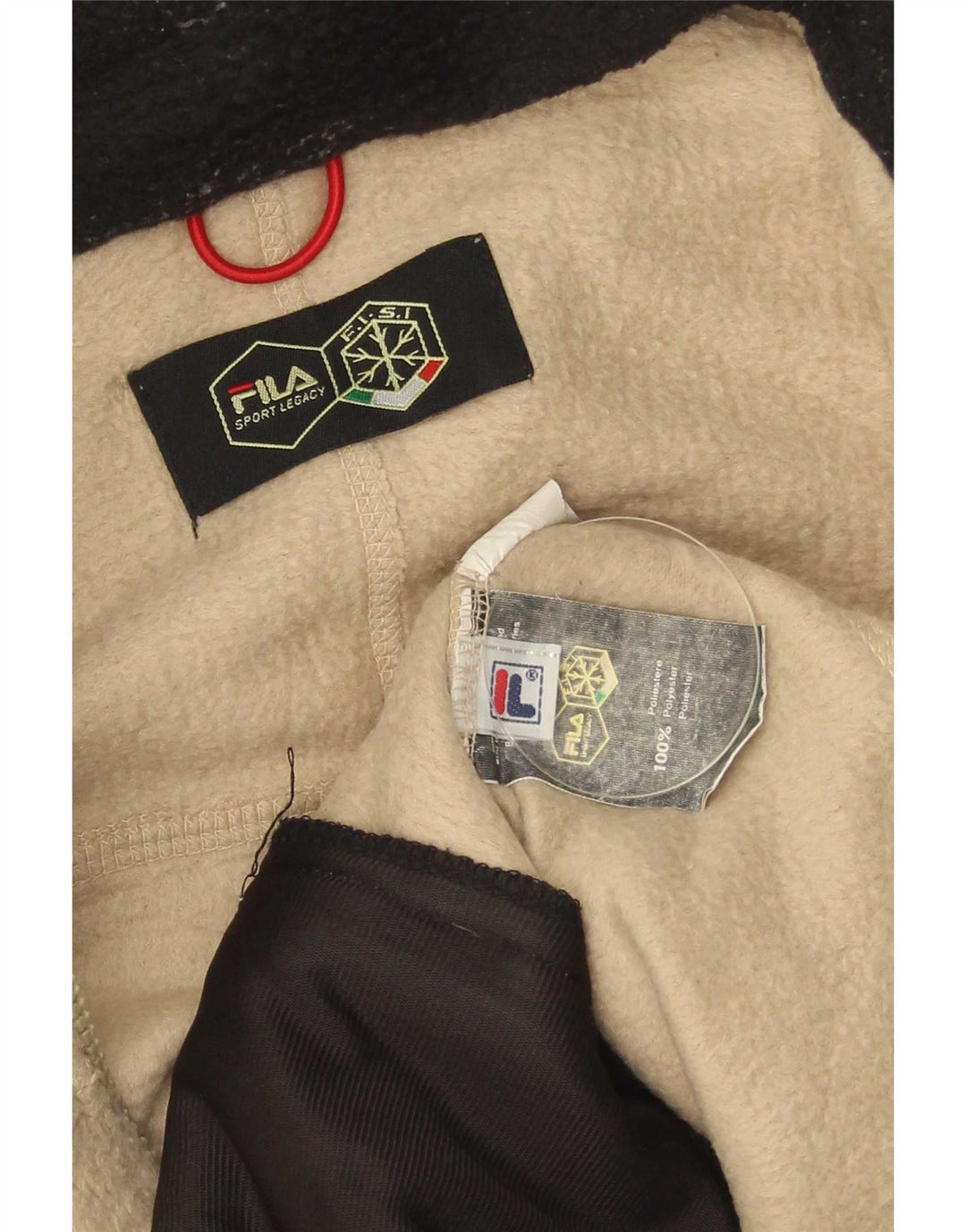 Fila Mens Fleece Jacket UK 40 Large Beige Colourblock Polyester