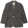 Ferre Womens 001 1 Button Blazer Jacket UK 16 Large Grey Pinstripe Acetate